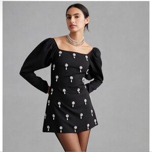 NOT SO SERIOUS BY PALLAVI MOHAN PEARL-EMBELLISHED MINI DRESS Size 2